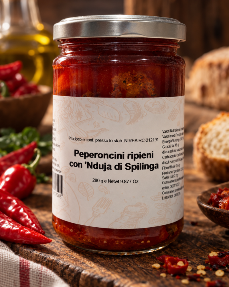 Peperoncini ripieni alla ‘nduja